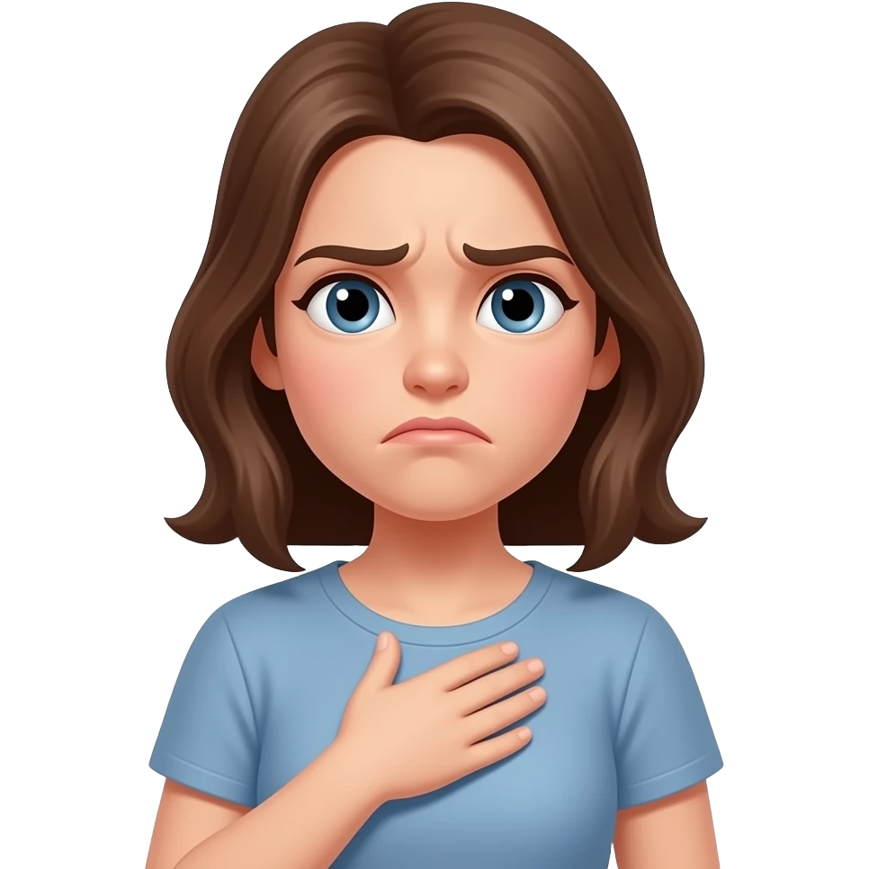 Looks like emojis on messages 💁🏻‍♀️Girl with one hand on chest because offended disgusted face emoji emoji