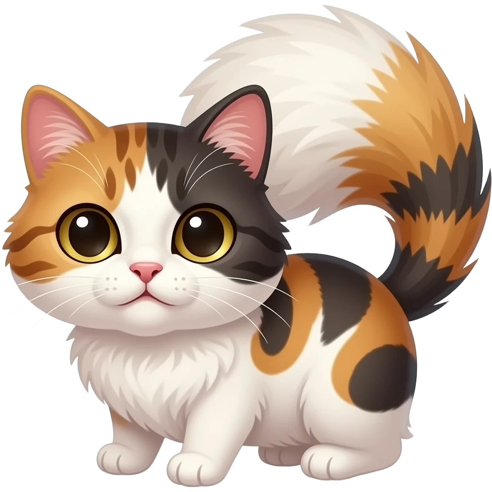 Μία calico big hair γάτα που κάνει sex emoji