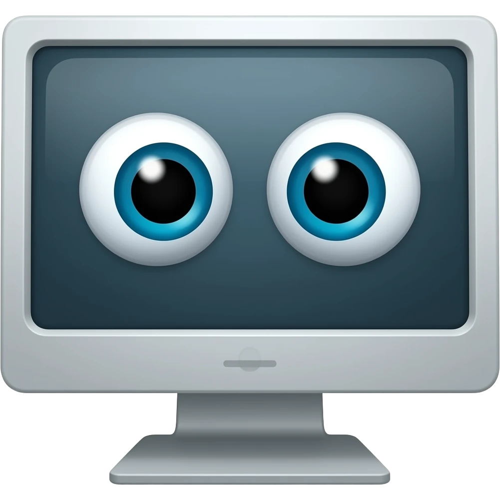 computer with eyes emoji