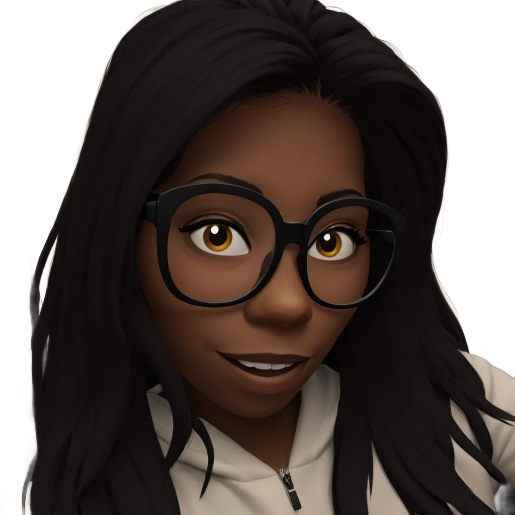 smiling girl with glasses emoji