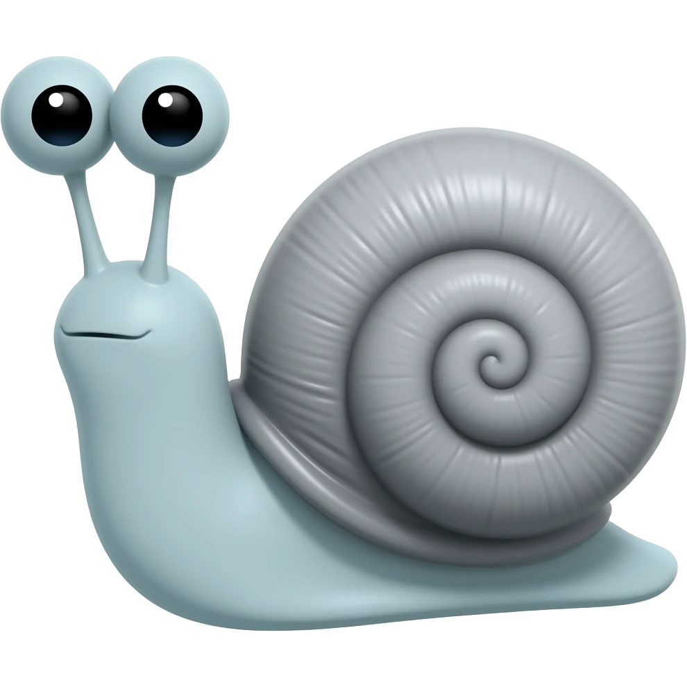 Gary the snale, his eyes should be solid black and be on the top of his antenna with the colors of gray from spongbob emoji