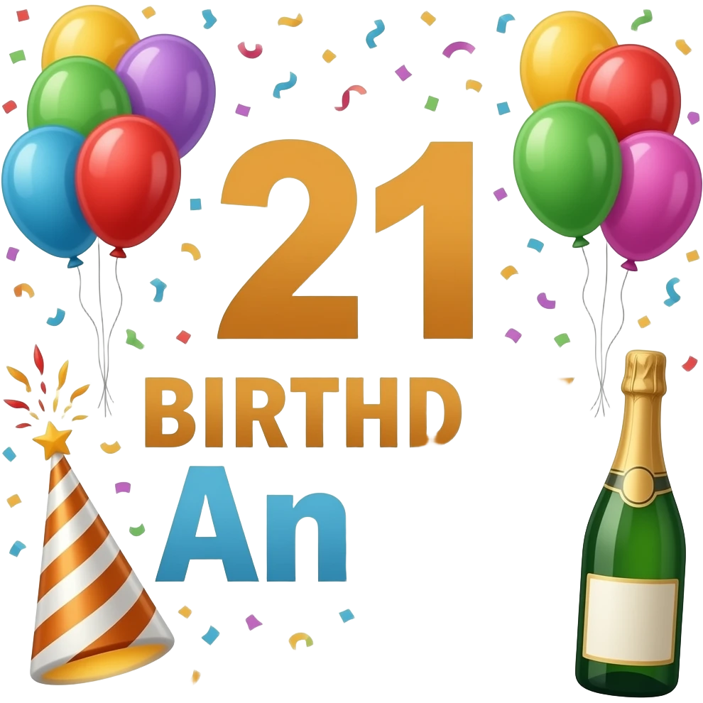 happy 21st birthday Anna poster emoji