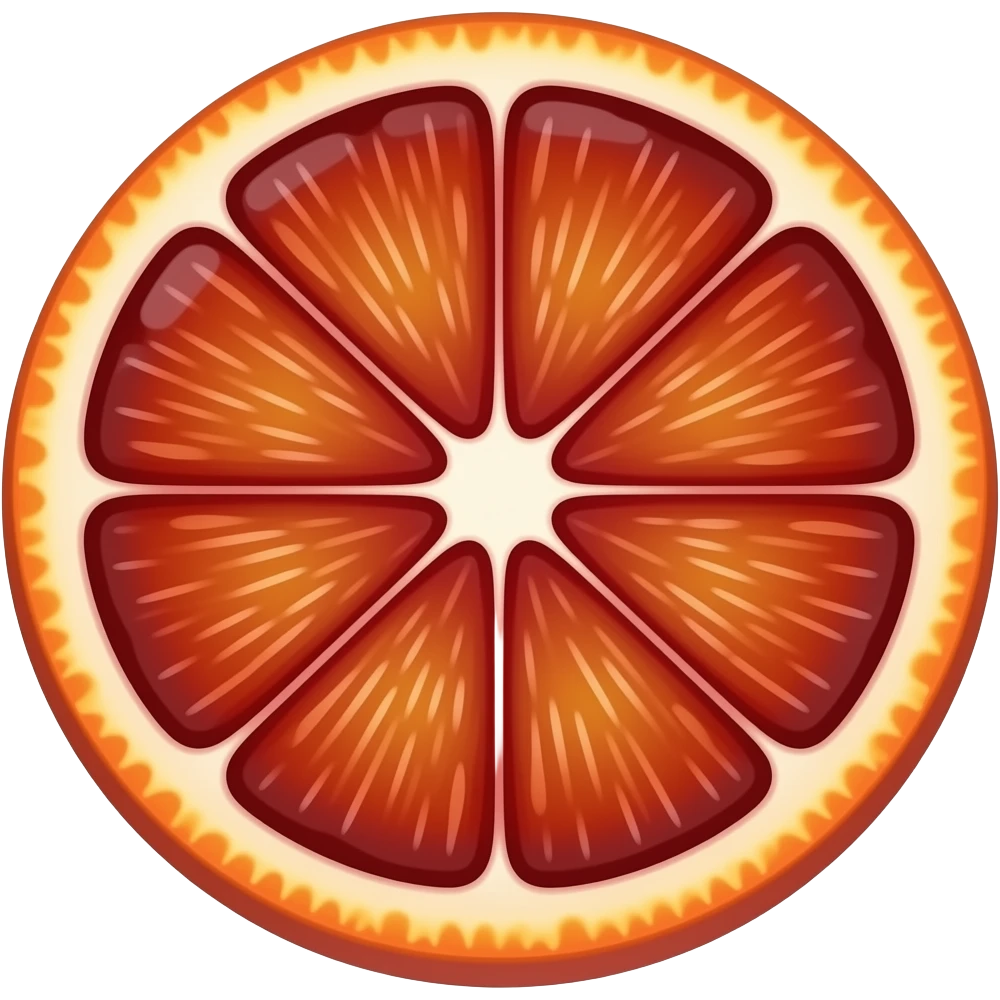 Burgundy Blood orange fruit emoji