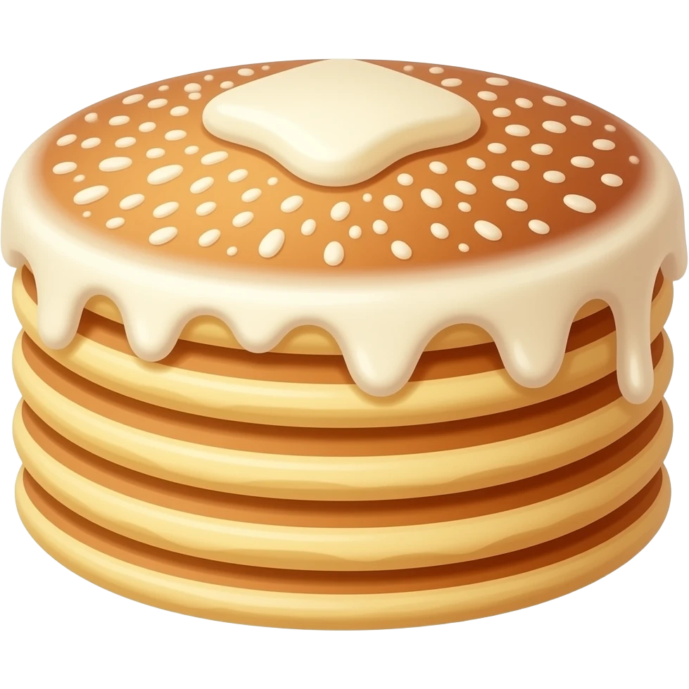 White chocolate dipped pancakes emoji