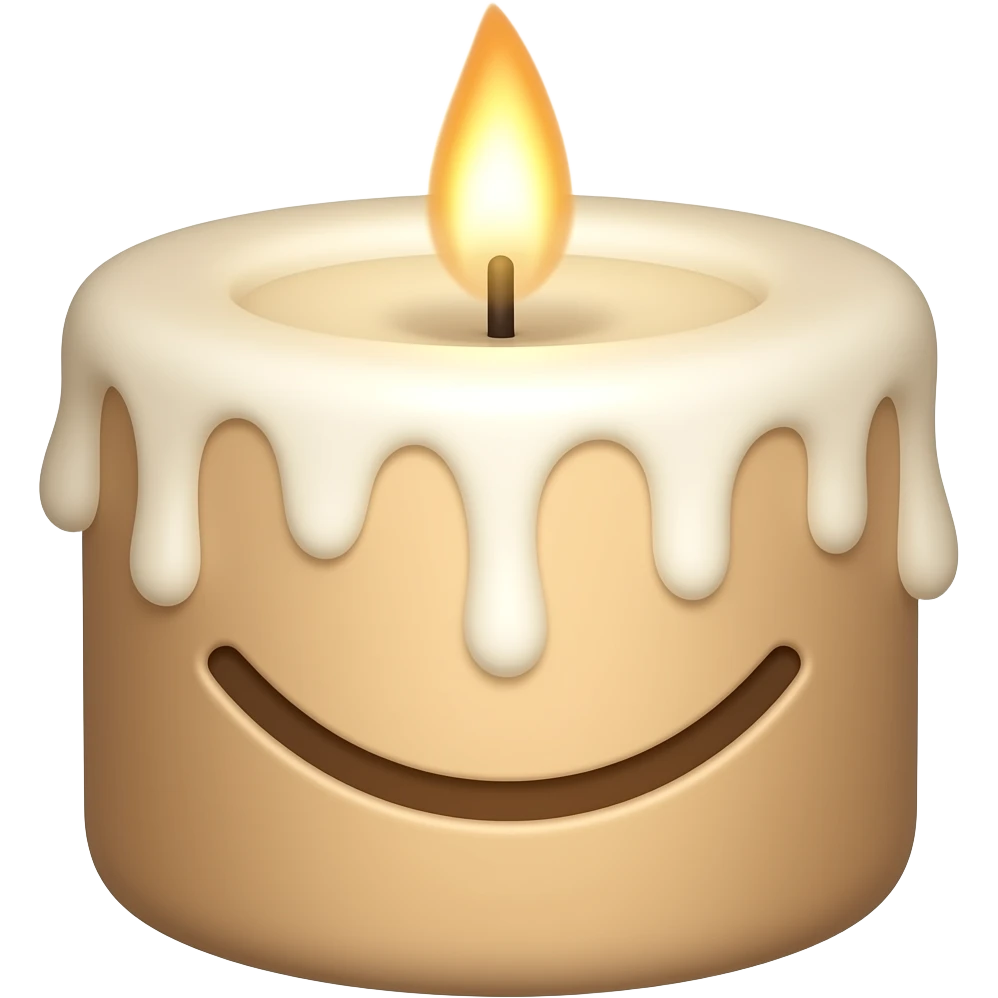 candle with smile emoji