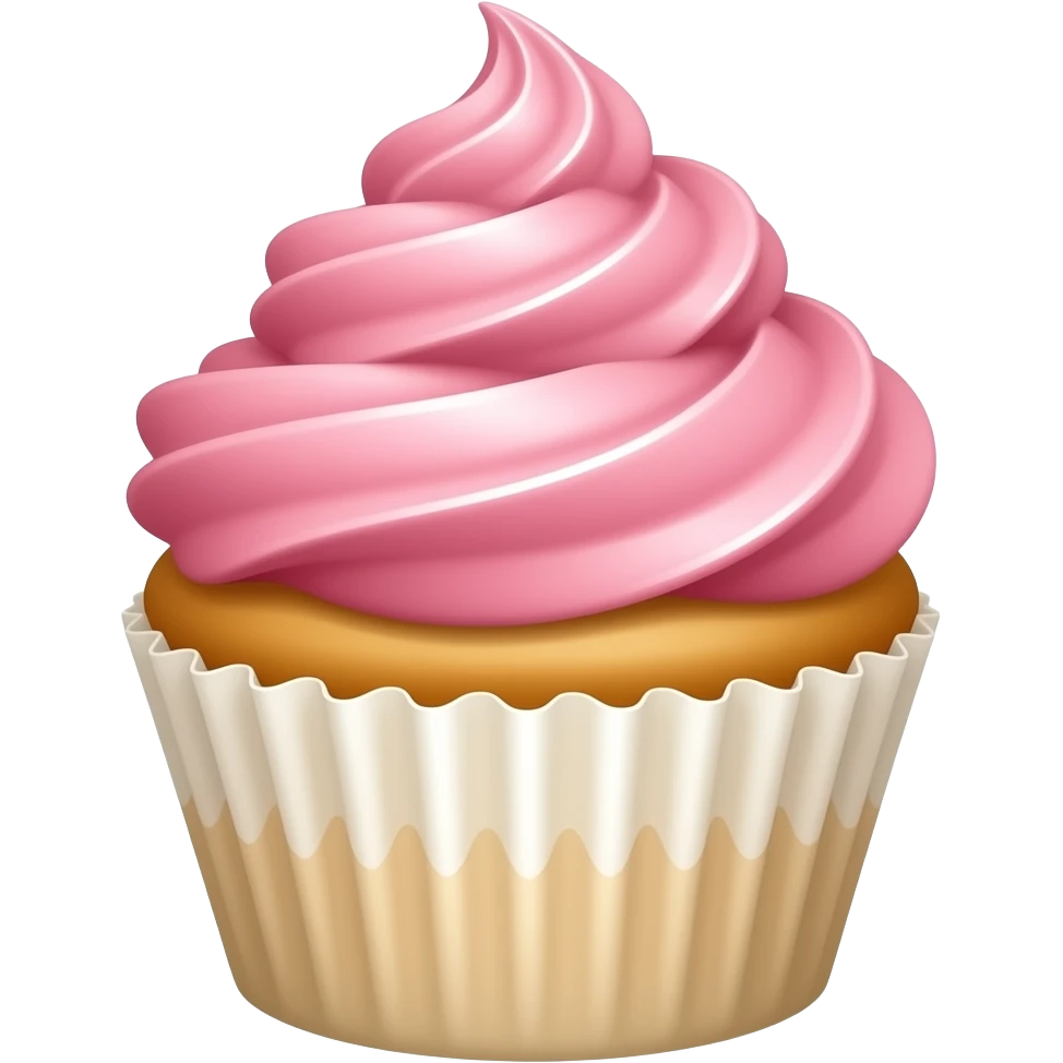 Cupcake with pink icing emoji