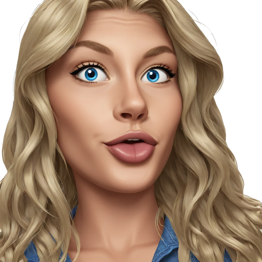 blonde girl with blue eyes emoji