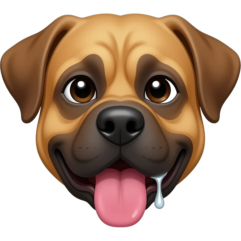 A devil dogs face with its tongue out drooling emoji