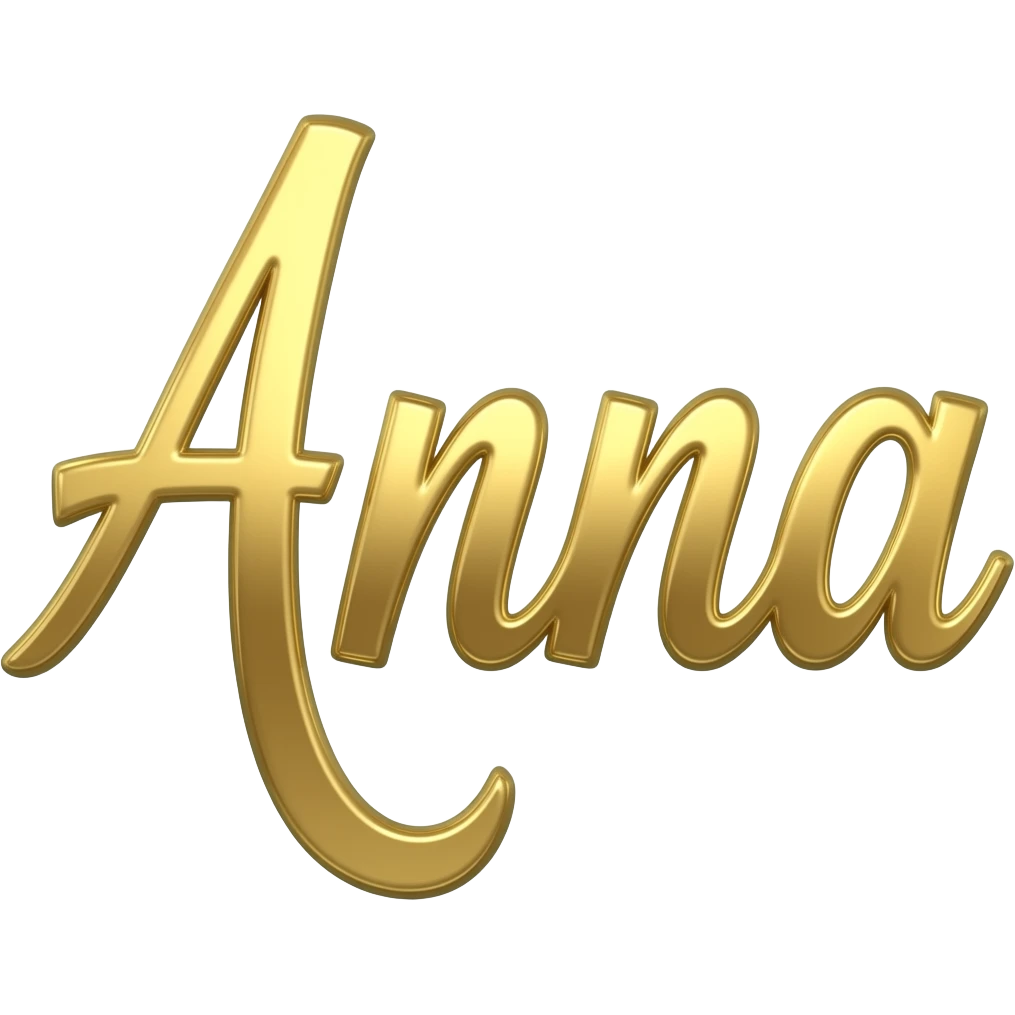 GOLD COLOR  LETTERS NAME  ANNA emoji