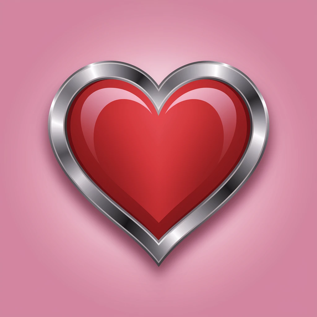 heart with a metallic silver border emoji