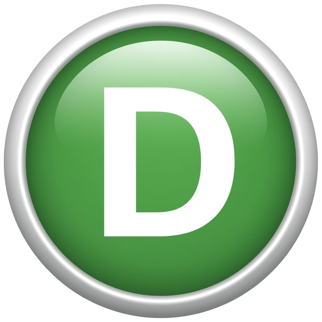 letter D in grean circle white border emoji