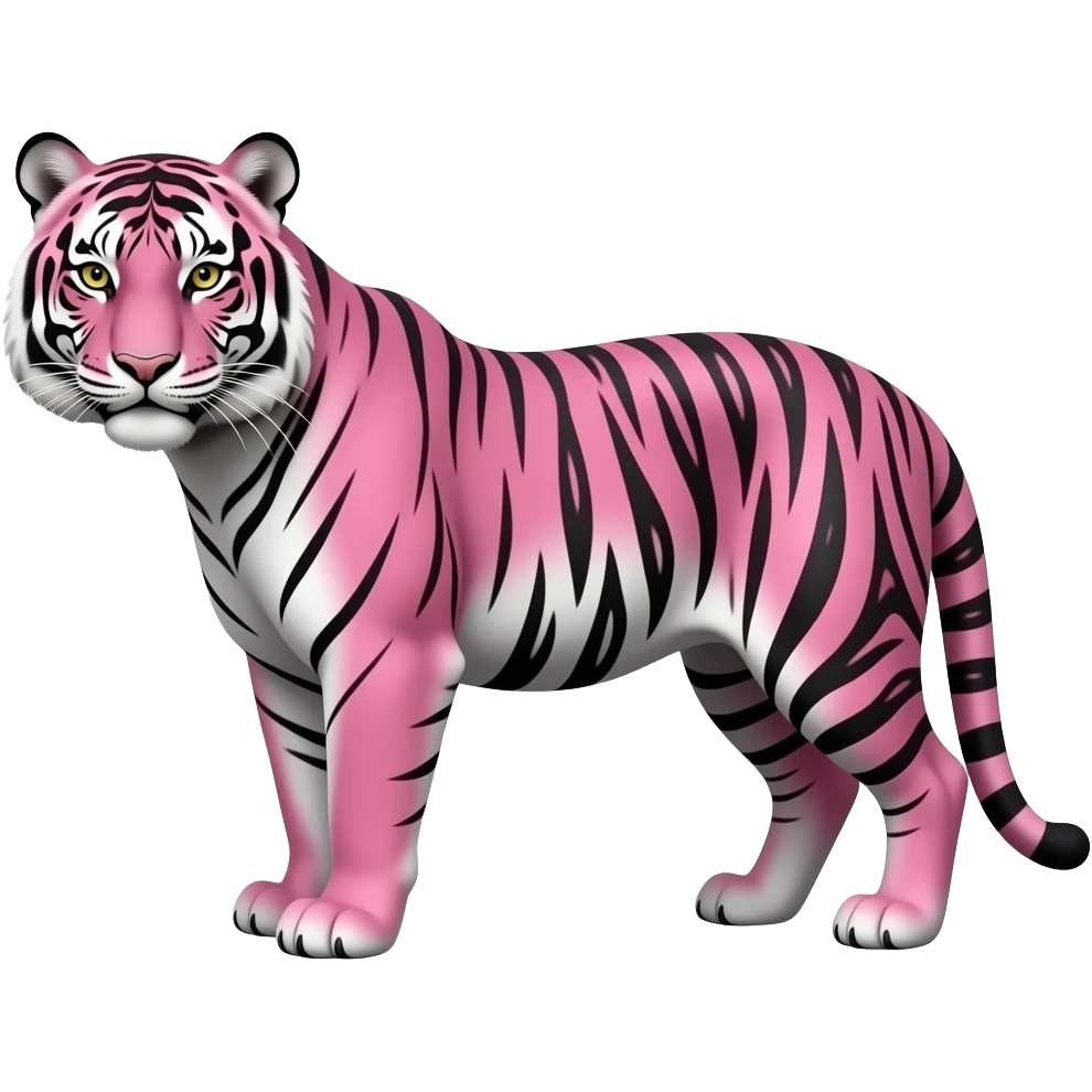 Pink Striped tiger emoji