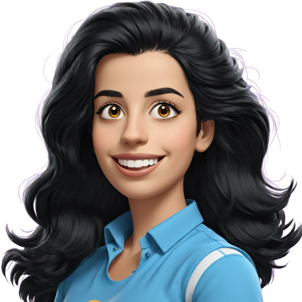 smiling girl with black hair emoji