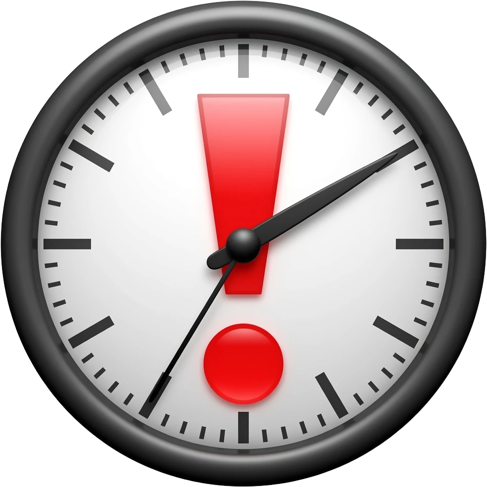 clock with exclamation icon emoji
