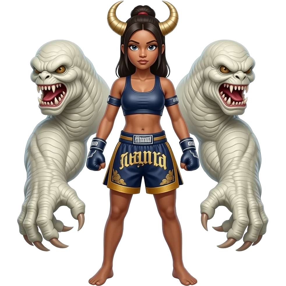 tan sexy female Muay thai monster More monster emoji