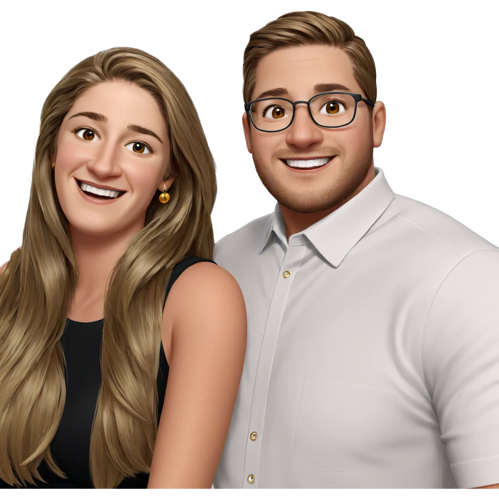 smiling couple with accessories emoji