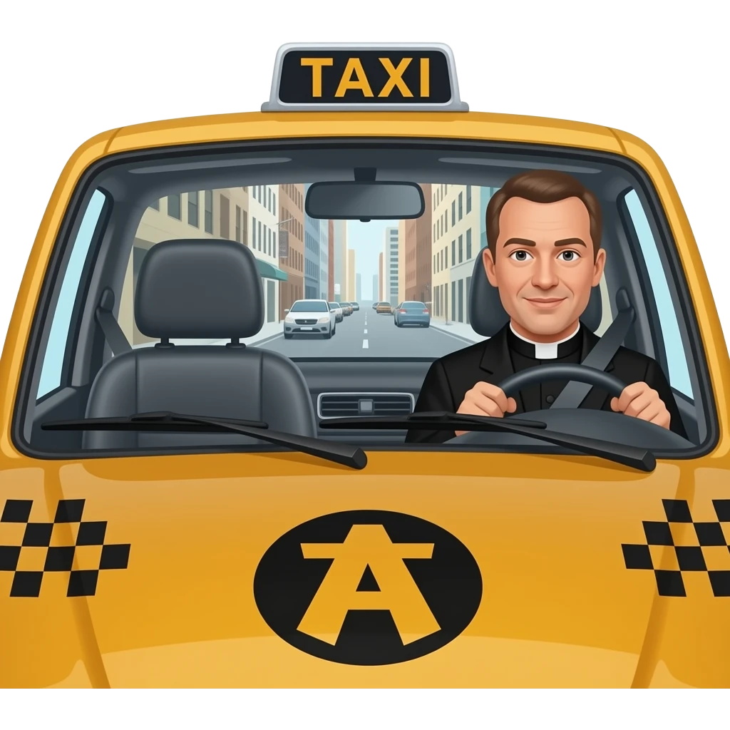 The priest as a taxist emoji