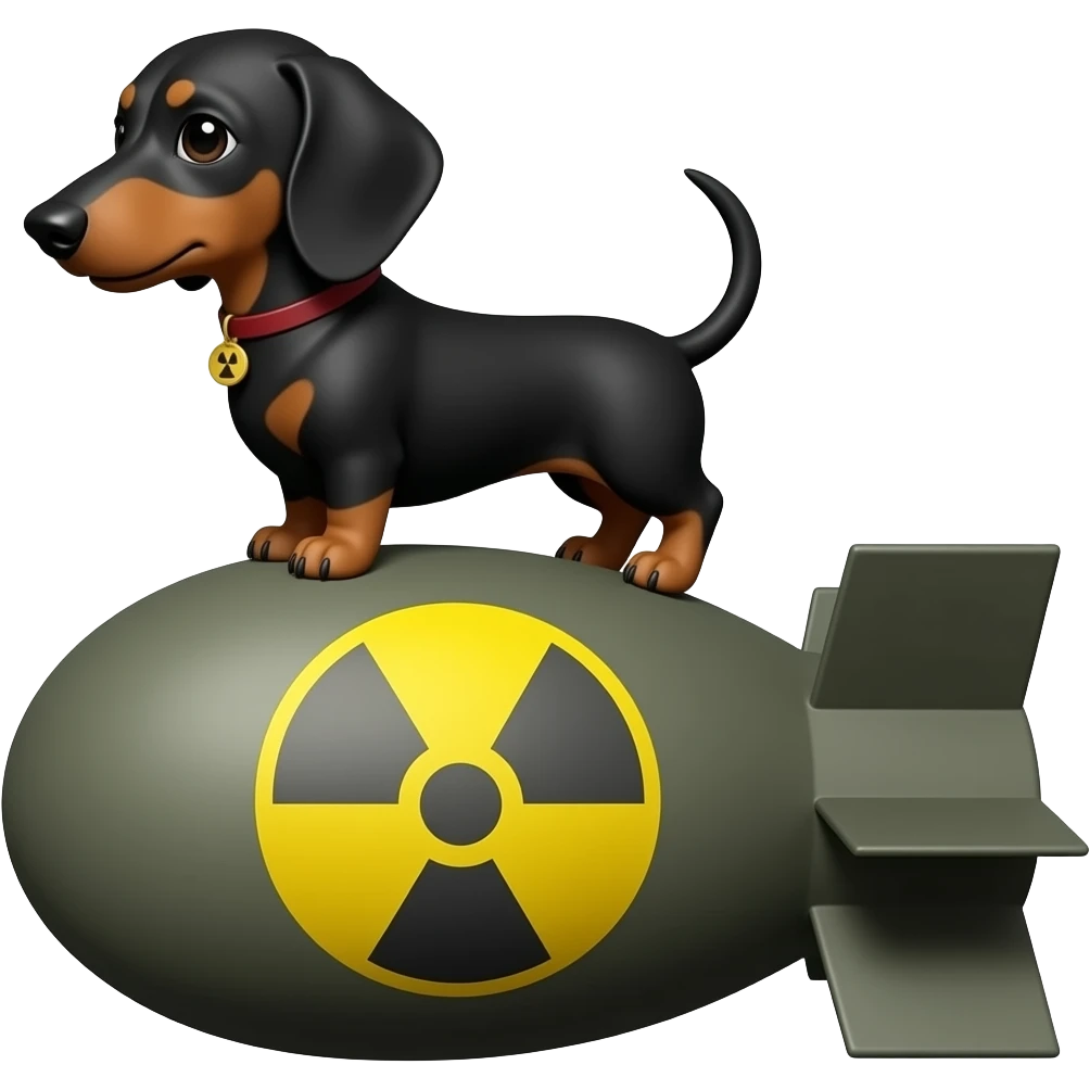 Dachshund On a nuclear bomb emoji