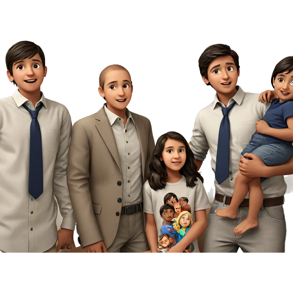 girl surrounded by boys indoors emoji