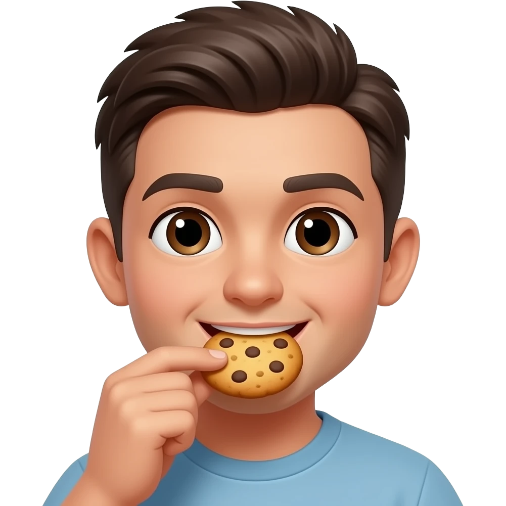 eating a cookie emoji