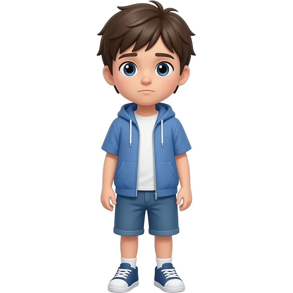 emoji trauriger jugendlicher, ganzer Körper , kopf nach unten, emoji