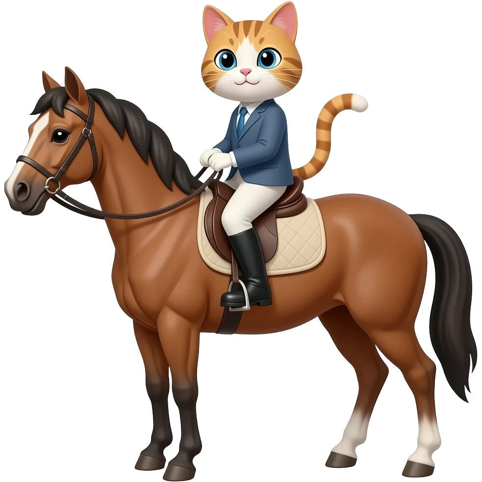 cat riding a horse emoji