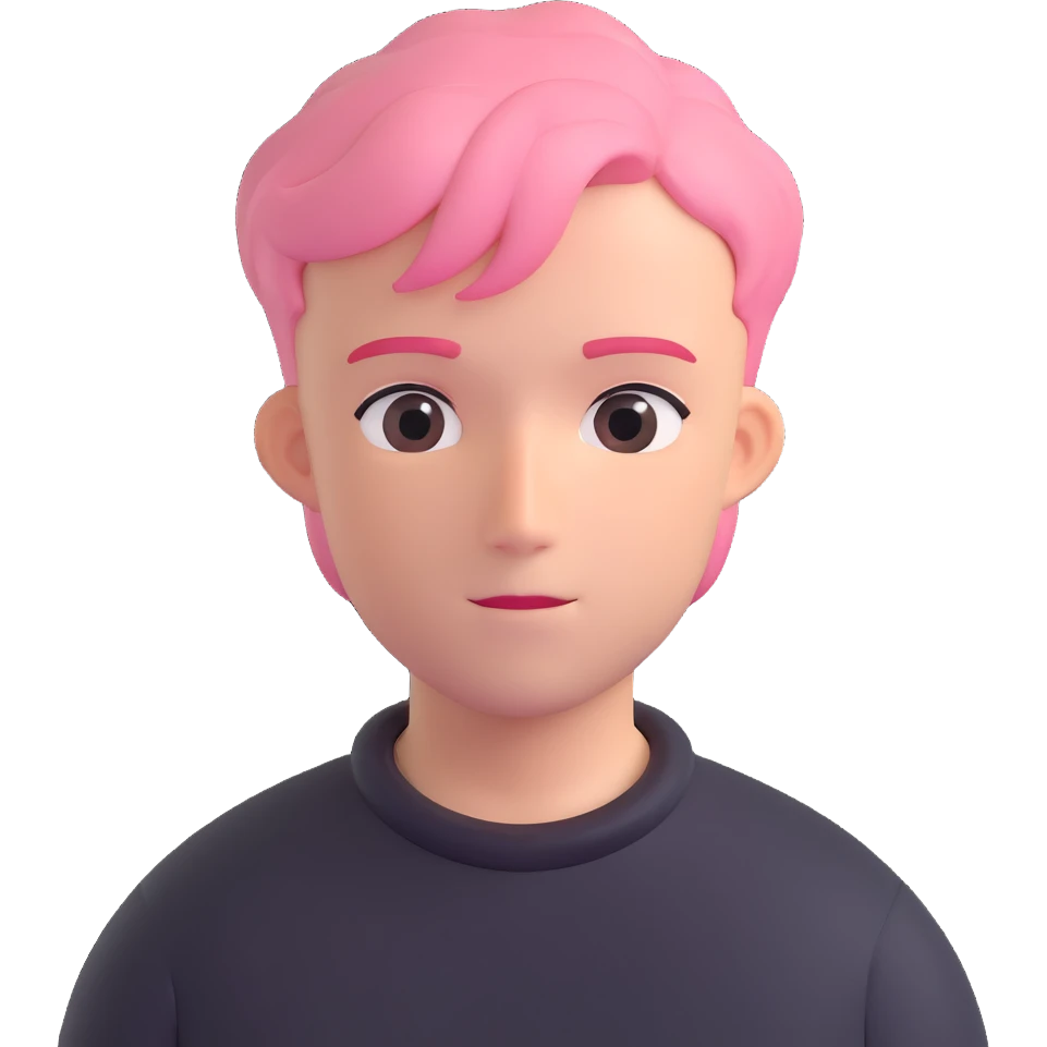 man with short pink hair emoji