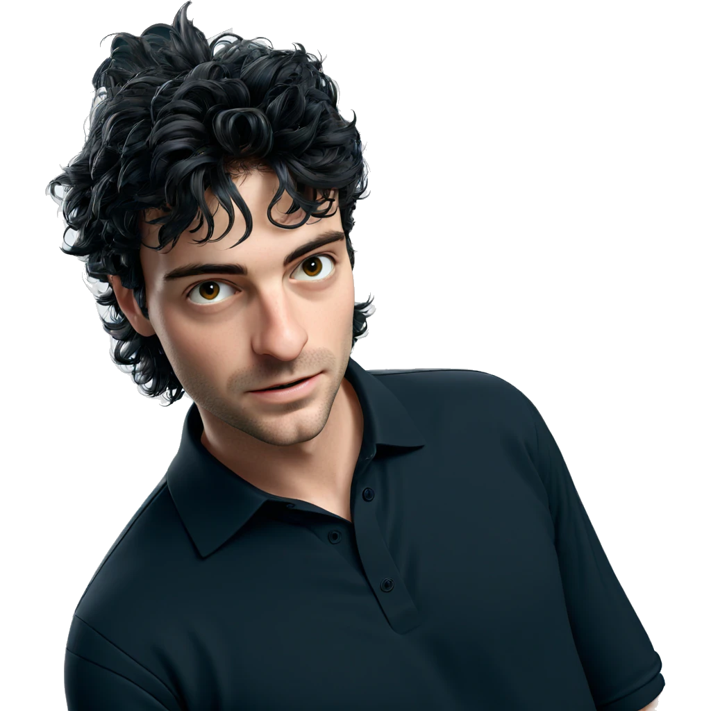 male portrait in black shirt emoji
