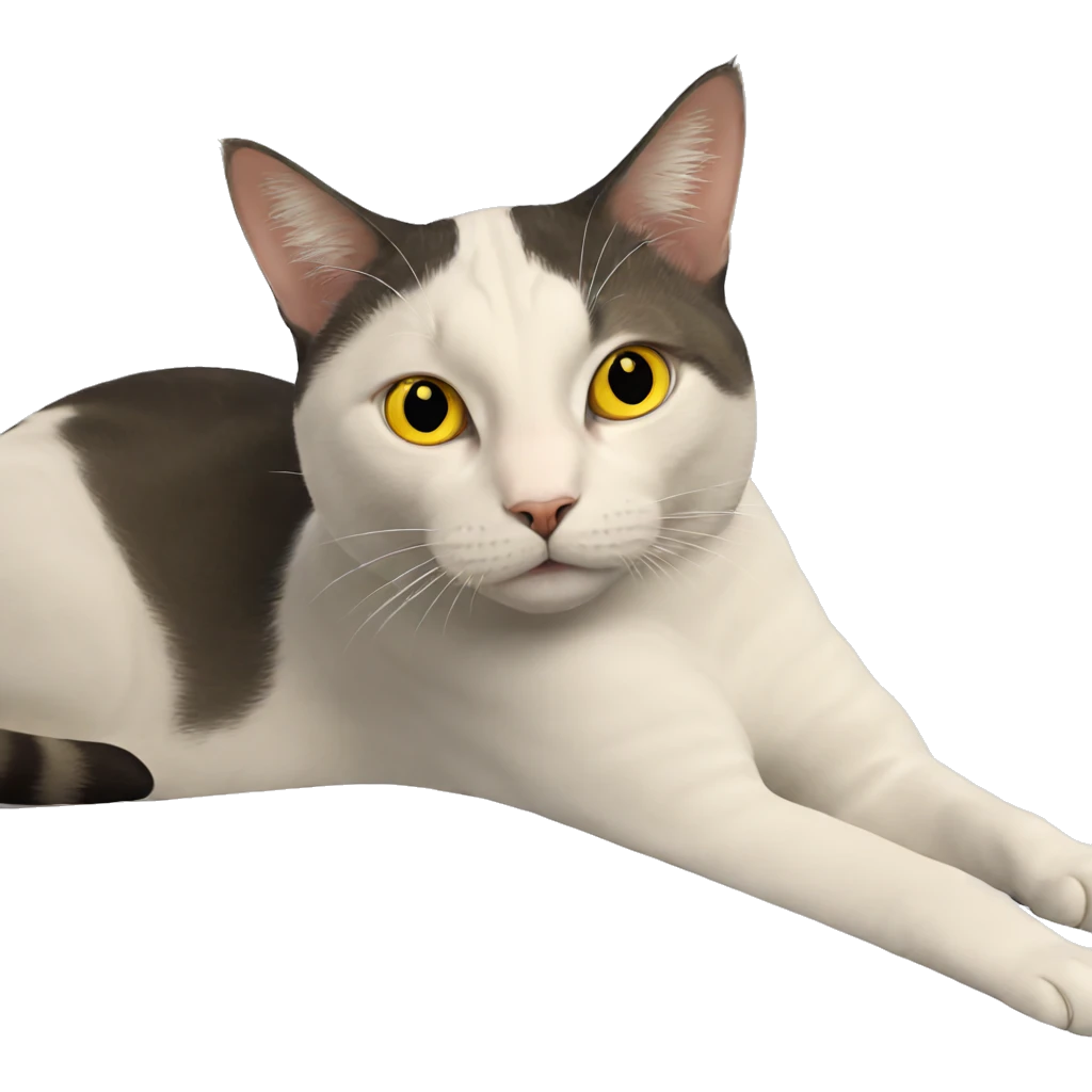 realistic cat with yellow eyes emoji