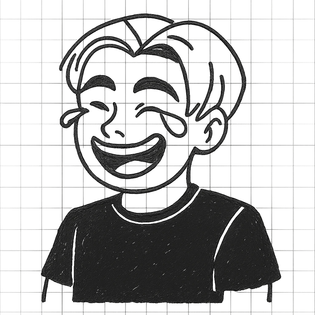 Keep the t-shirt black and the background fully transparent, everything else unchanged. emoji