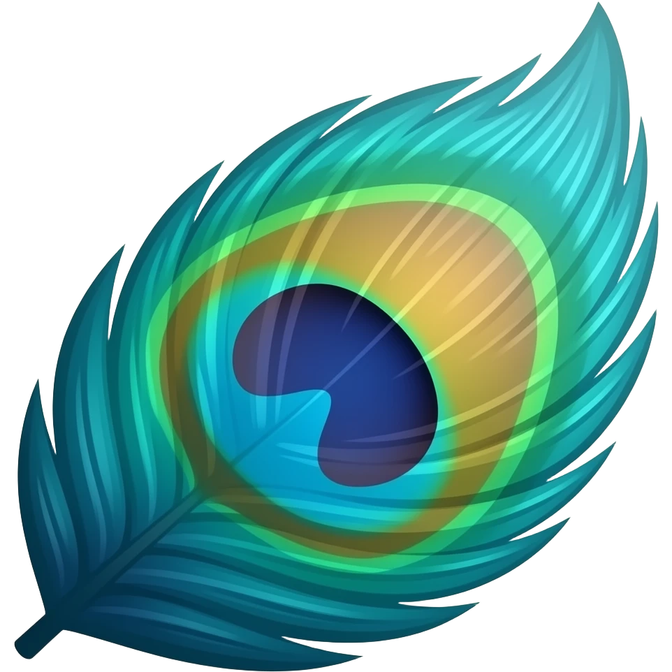 Peacock feather emoji