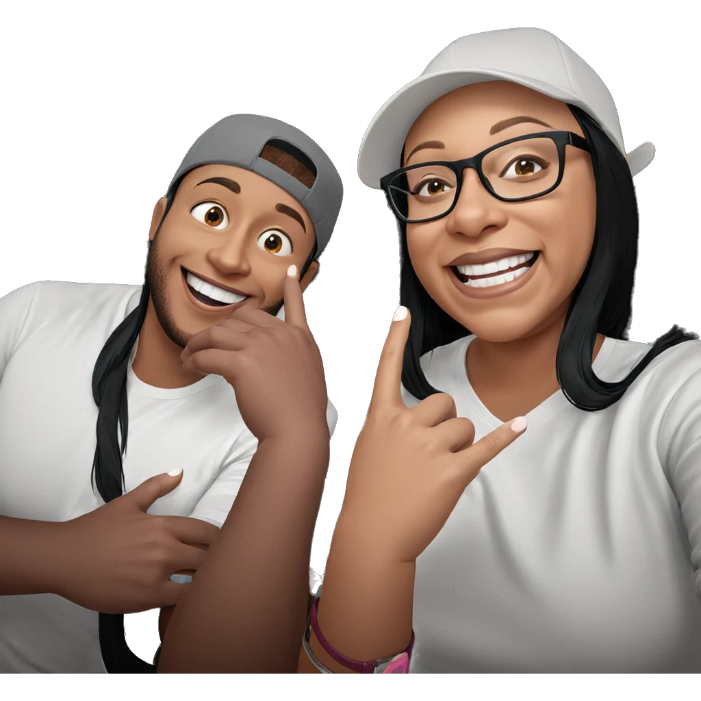 smiling selfie with friends emoji