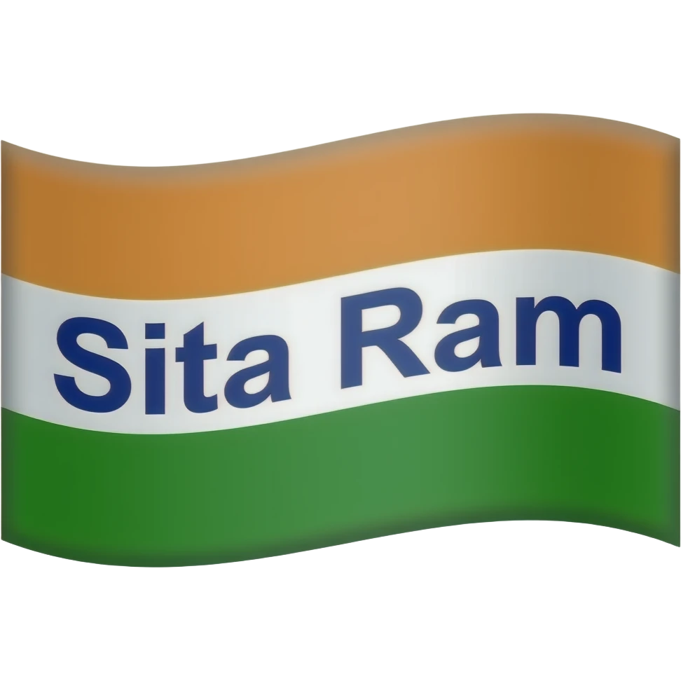 Sita Ram Written on the fully orange flag emoji