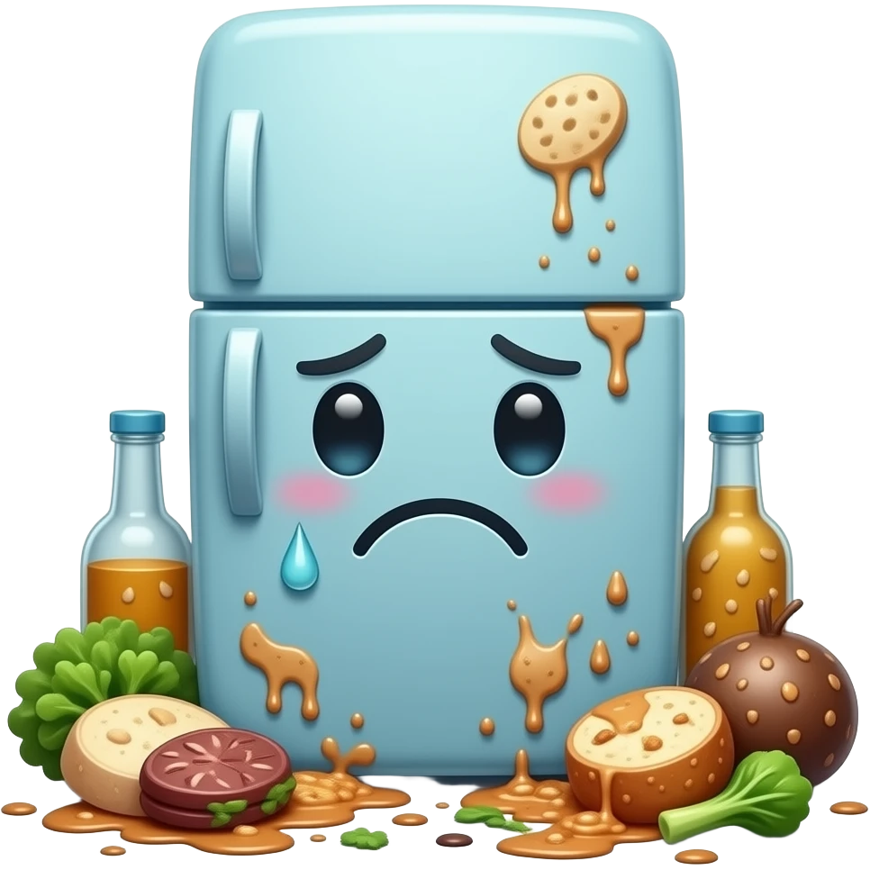 fridge with old food not happy cute smelly face emoji
