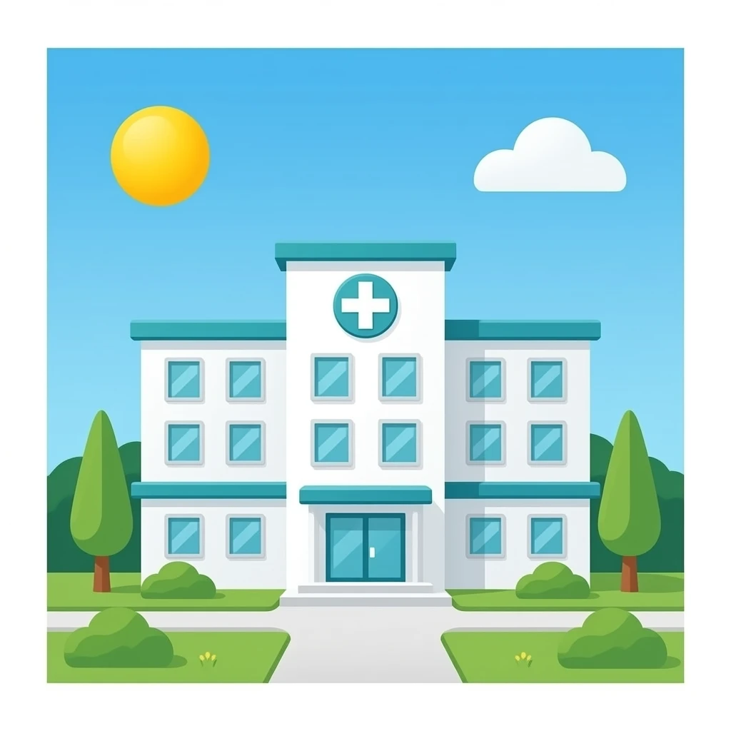 Use this style and do a white and teal medical building emoji