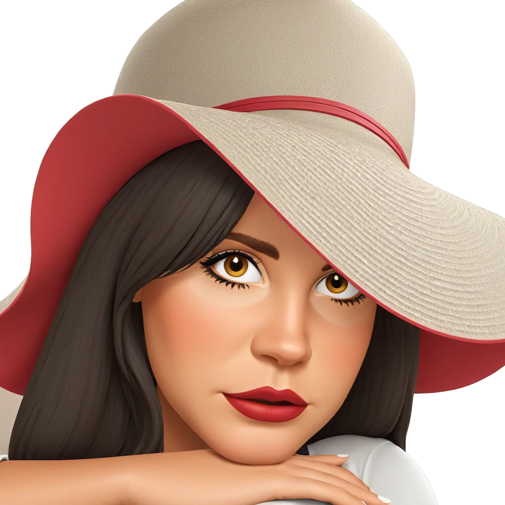 girl in hat portrait emoji