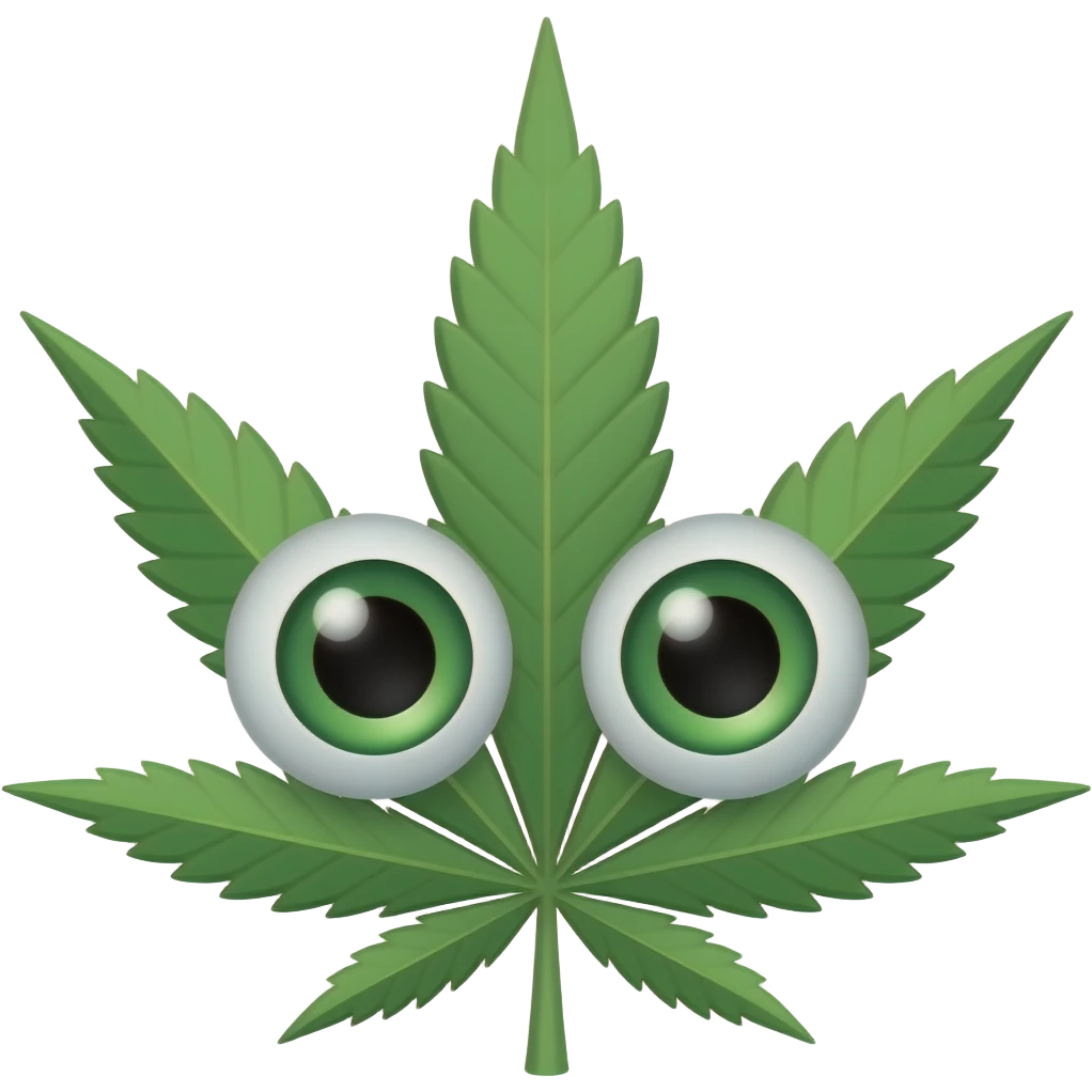 Marihuna con ojos emoji
