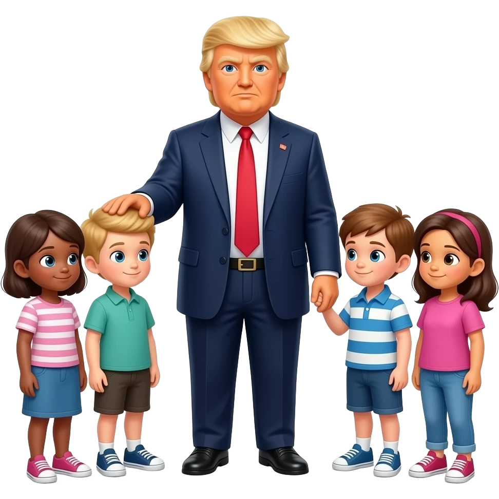 donald trump touching kids emoji