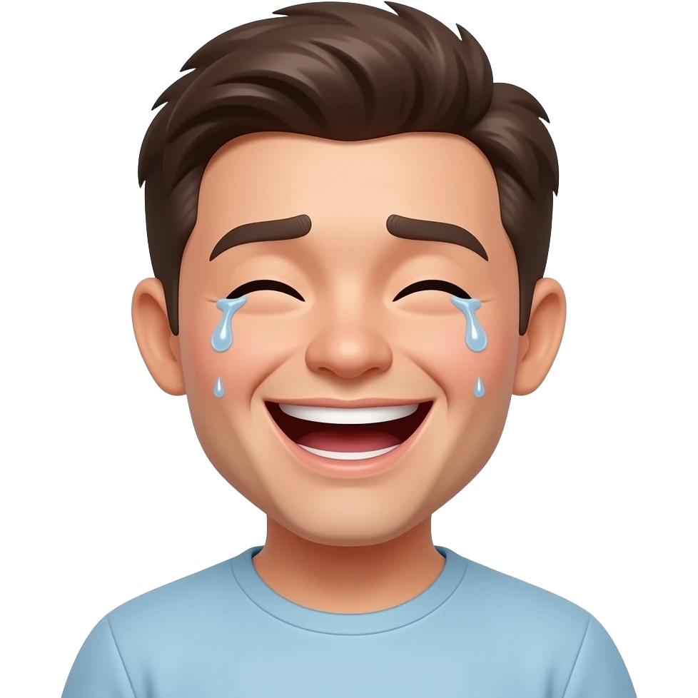 Un emojie qui rigole mais qui pleurt emoji