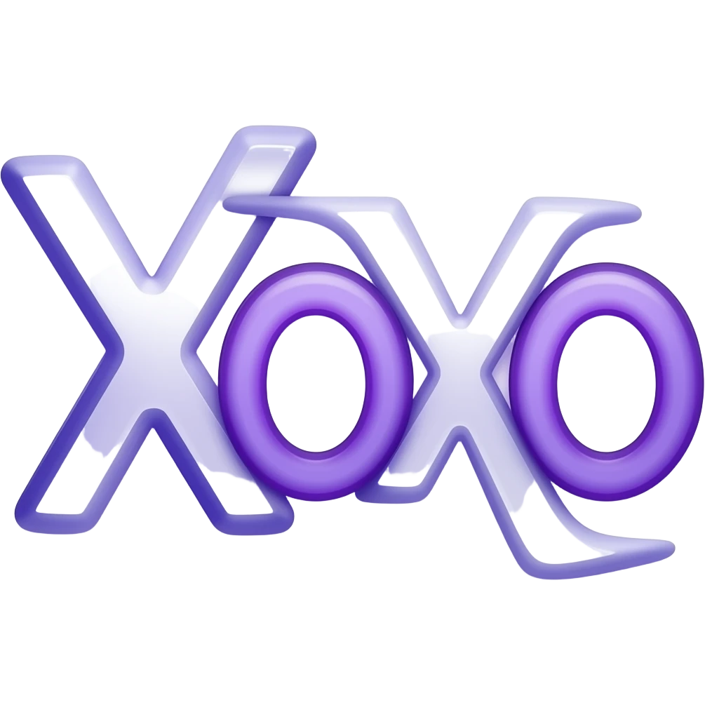 animated word that says xoxo in purple and white writing with no background emoji