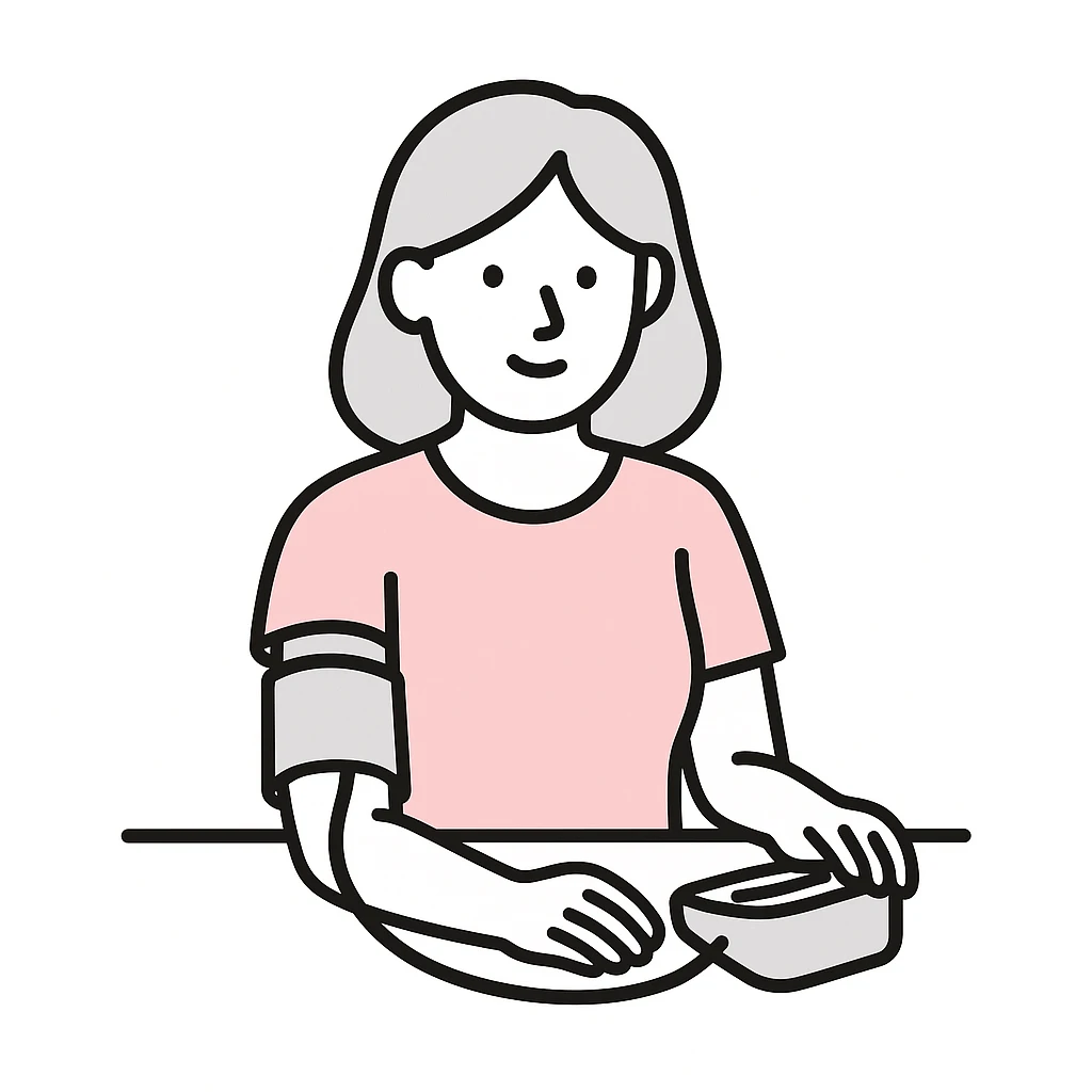 woman checking her blood pressure emoji