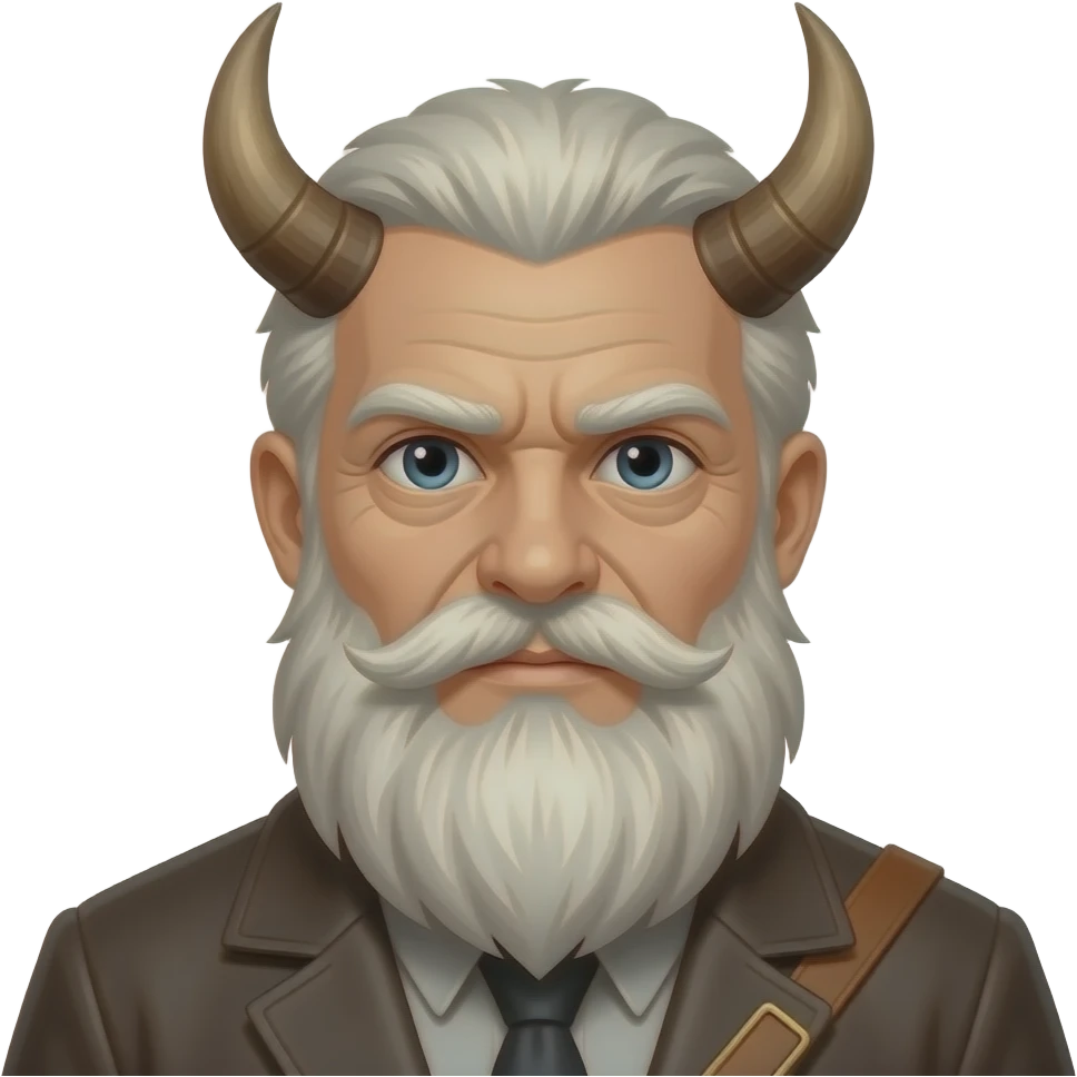 old fighter man with horns emoji