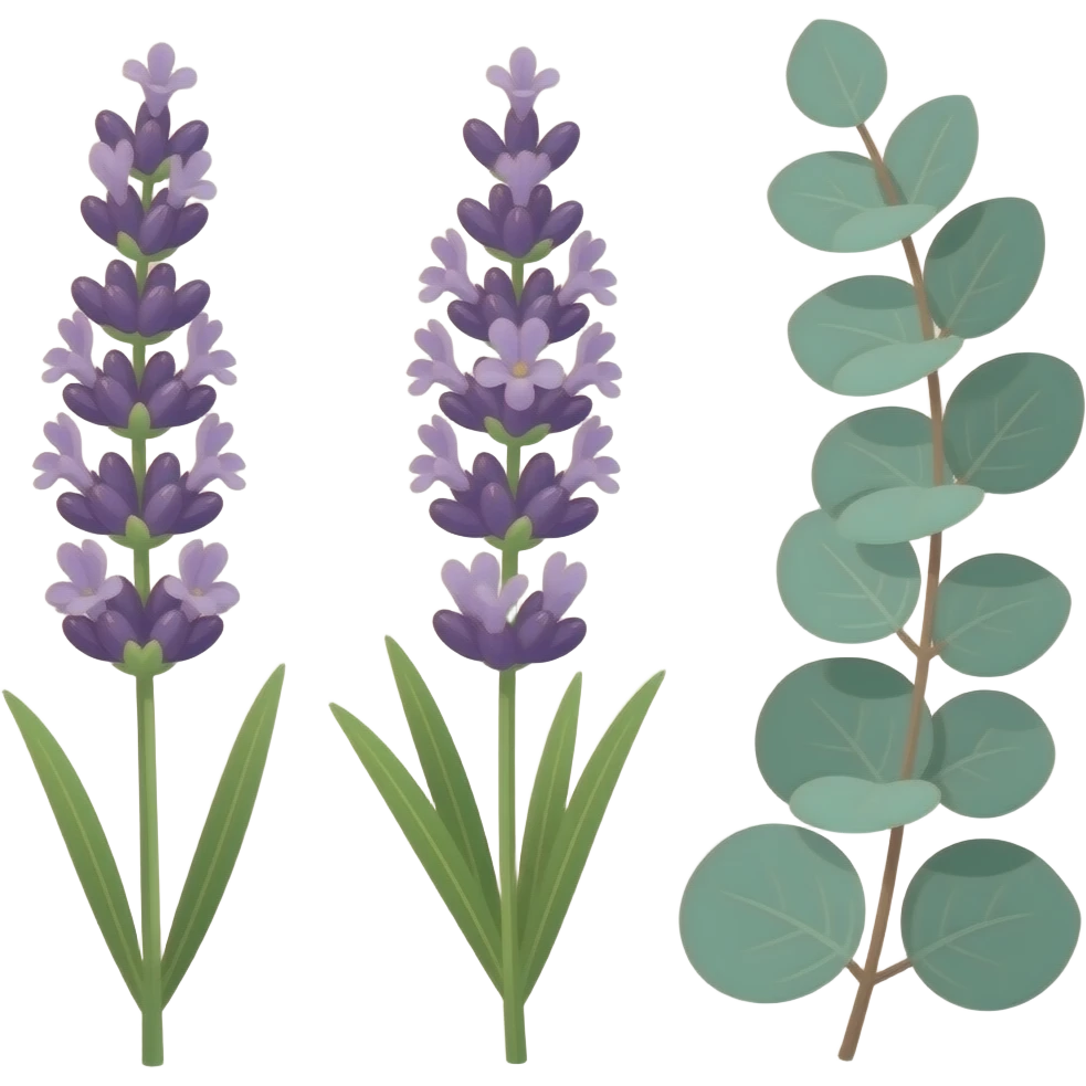 Lavender and pretty eucalyptus emoji
