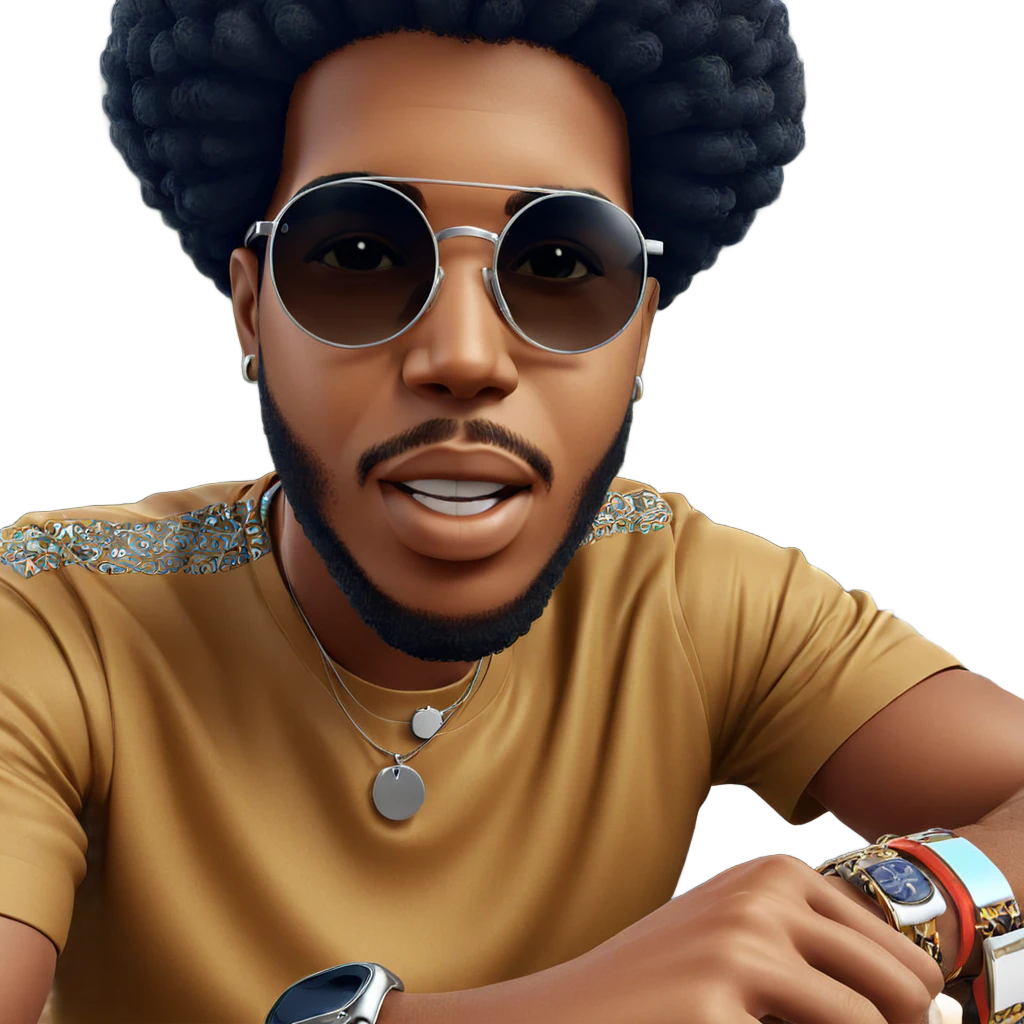 stylish male with afro hairstyle emoji
