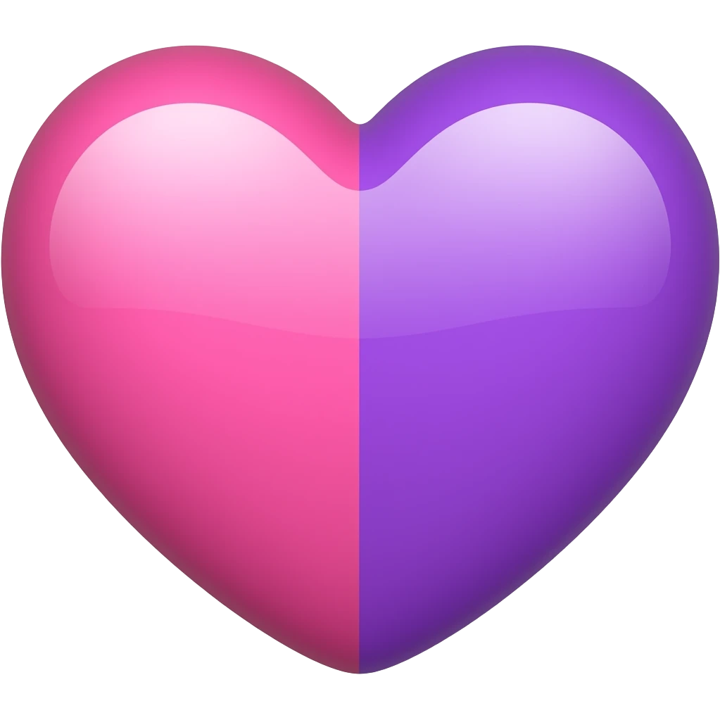 Half pink half purple heart  emoji