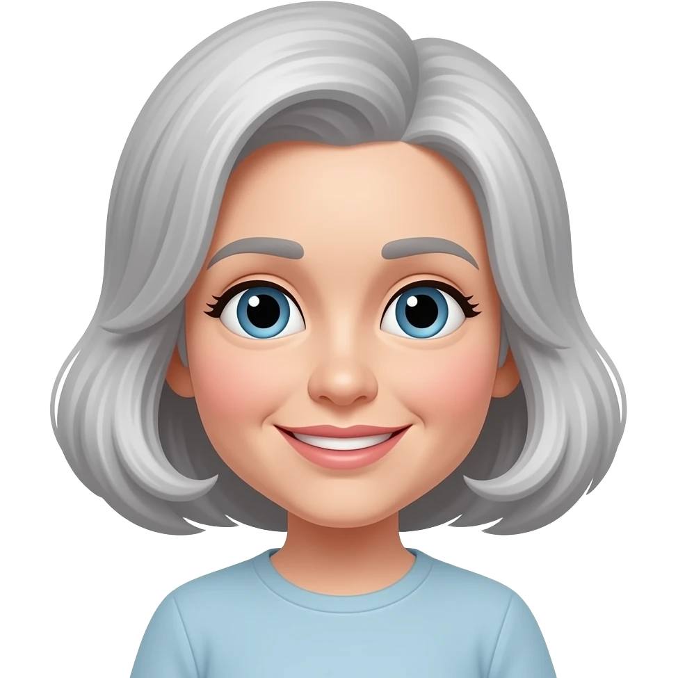 Very kind and loving with grey Vintage hair emoji