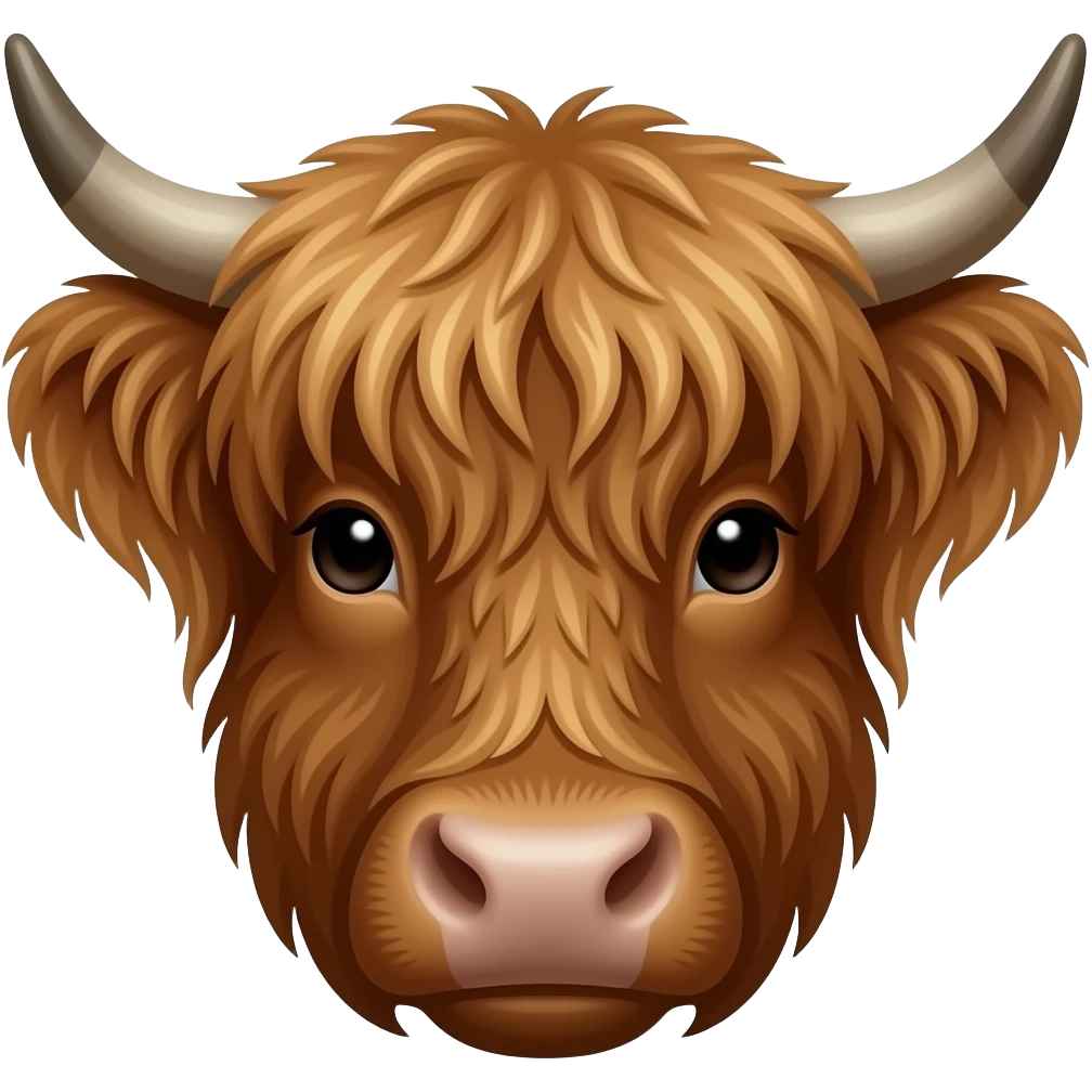 A highland cow emoji face only like an emoji emoji