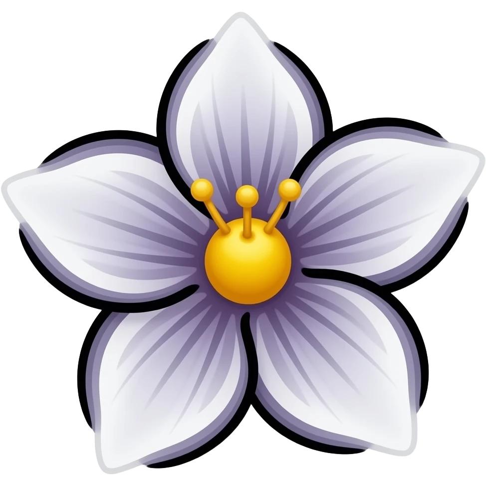 cartoon flower jasmine with very bold black stoke emoji