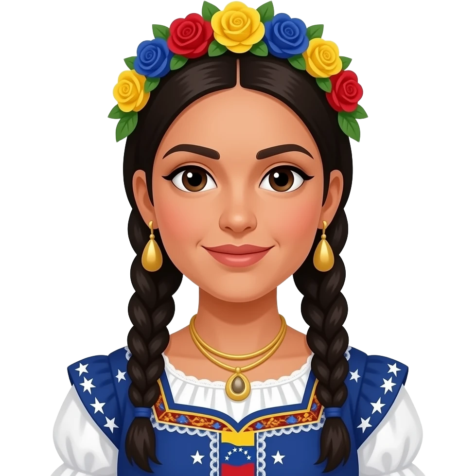 Mujer con el traje típico venezolano emoji