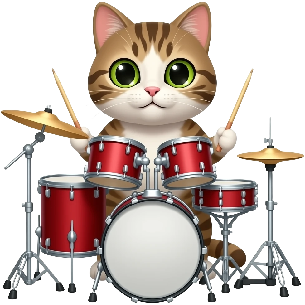 Drummer cat emoji